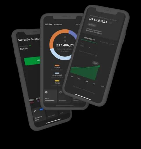 banner mostrando celulares com investimentos rendendo